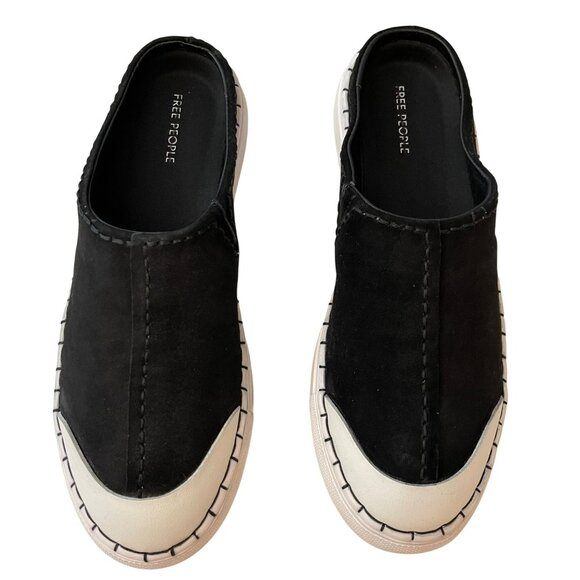 FREE PEOPLE Black Suede Juno Slip On Sport Sneakers Size 8 - Picture 3 of 8